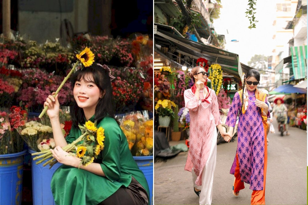 The photographs taken at Ho Thi Ky Market capture a mesmerizing blend of colors